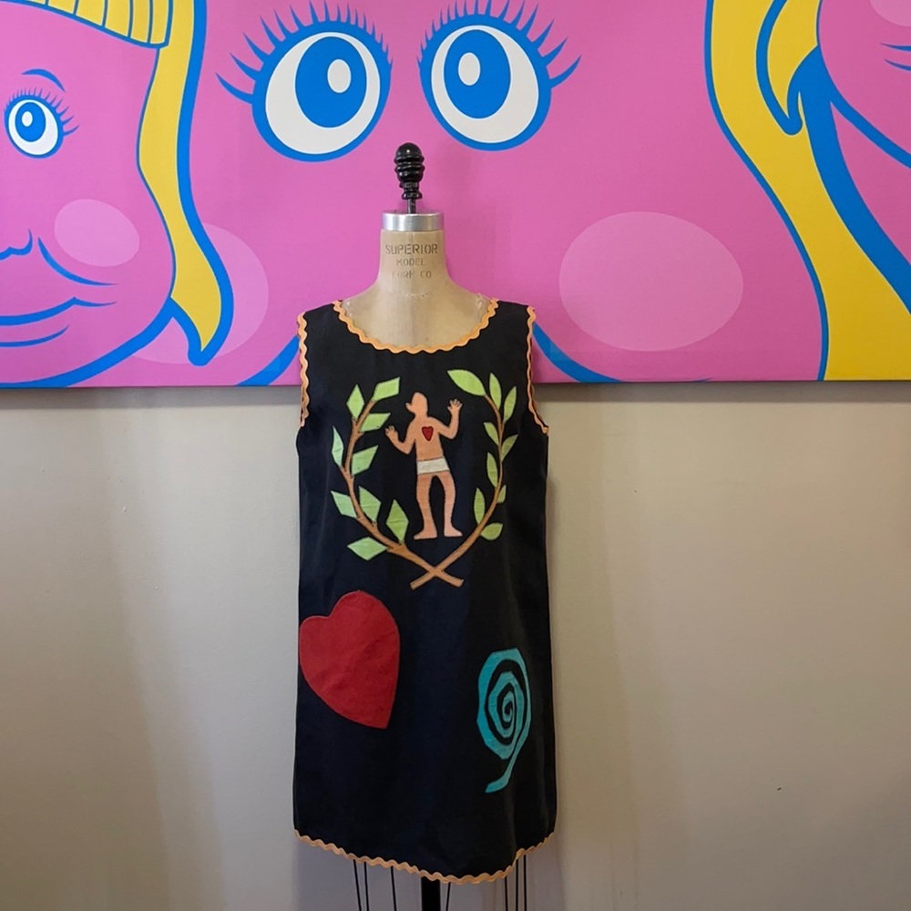 Moschino Cheap Chick Rick Rack Heart Linen Dress